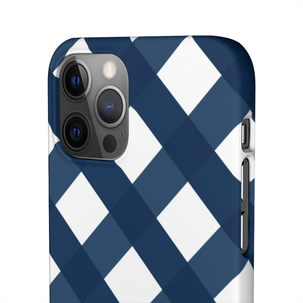 Gingham Navy + White Phone Case