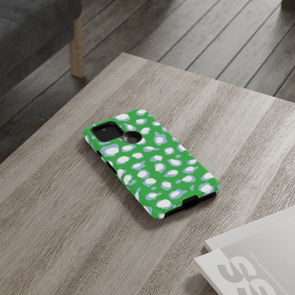 TOUGH Cases Pretty Printing X Beautycounter Limited Edition Case Preppy Leopard Spots Green