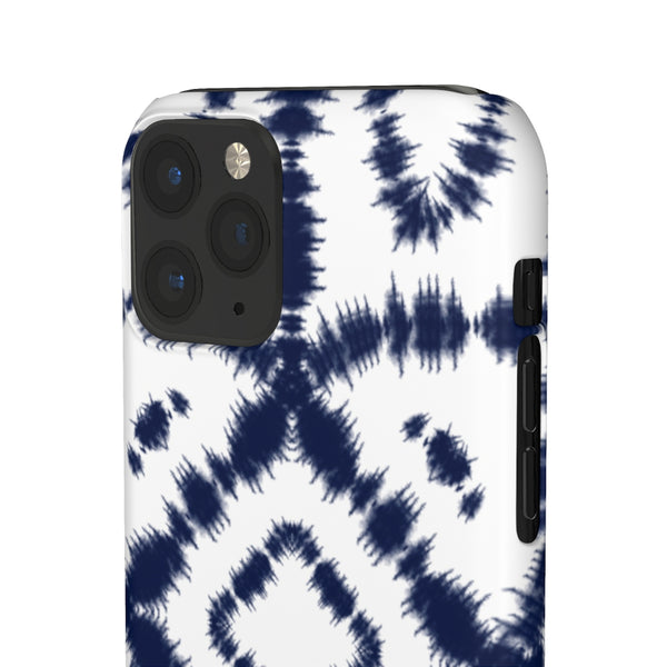 Shibori Navy + White Phone Case