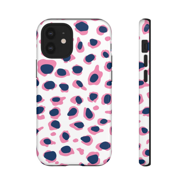 TOUGH Version Pretty Printing X Beautycounter Limited Edition Case Preppy Leopard Spots in Pink and Navy