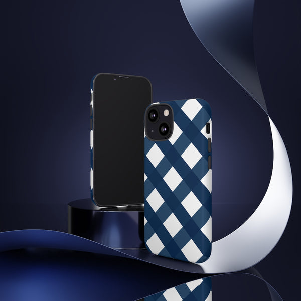 TOUGH Version Pretty Printing X Beautycounter Limited Edition Case Gingham Navy + White