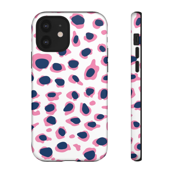 TOUGH Version Pretty Printing X Beautycounter Limited Edition Case Preppy Leopard Spots in Pink and Navy