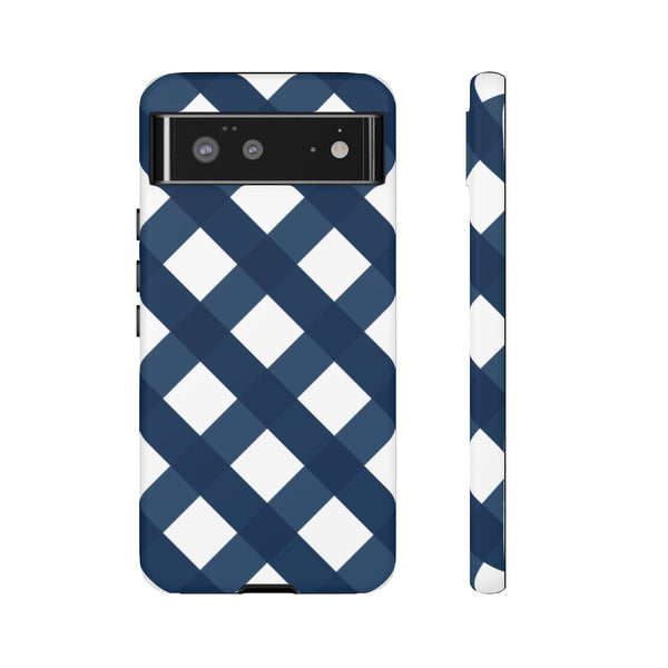 TOUGH Cases Pretty Printing X Beautycounter Limited Edition Case Gingham Plaid Navy