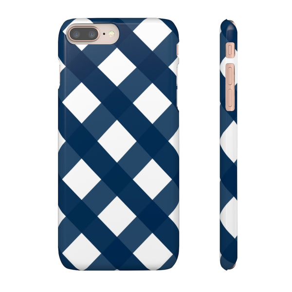 Gingham Navy + White Phone Case