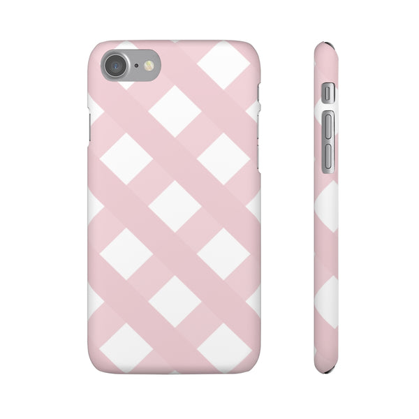 Gingham Blush + White Phone Case