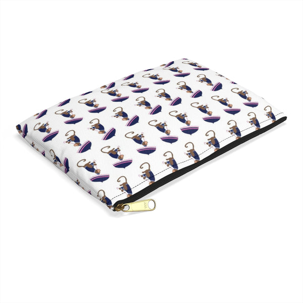 Preppy Monkeys Pattern - Accessory Pouch Zip Closure Available in Two Sizes