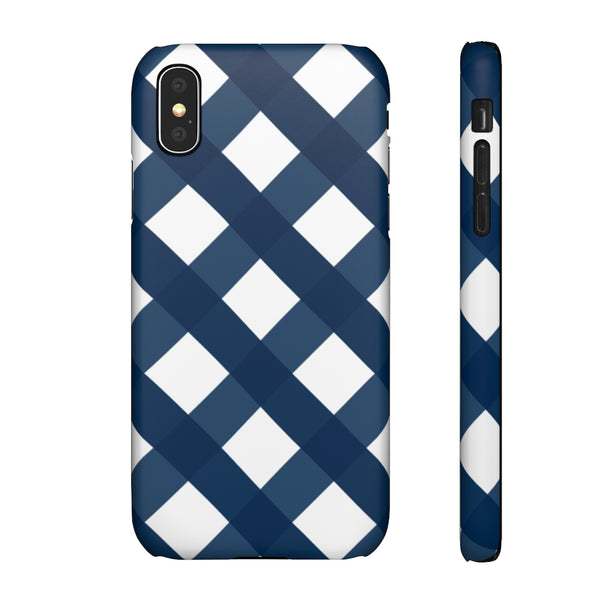 Gingham Navy + White Phone Case