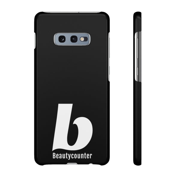 SLEEK Version Pretty Printing X Beautycounter Phone Case Black with White Logo