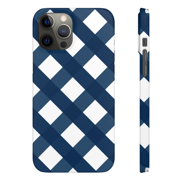 Gingham Navy + White Phone Case