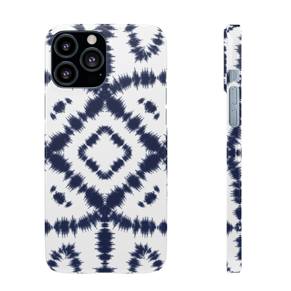 Shibori Navy + White Phone Case