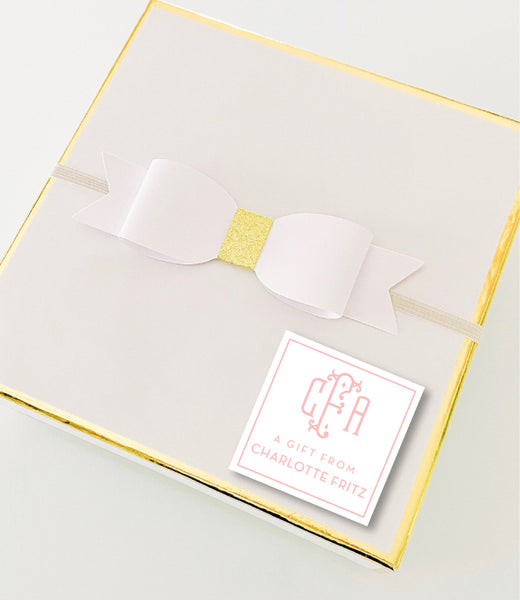 Gift Sticker Royal Monogram White (more color options)
