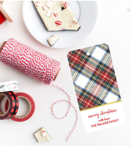 Gift Tag Holiday Christmas Flannel Plaid
