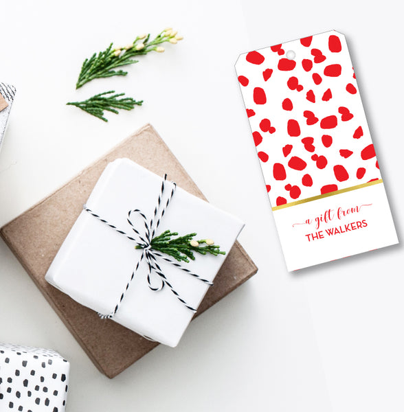 Gift Tag Chic Spots Red