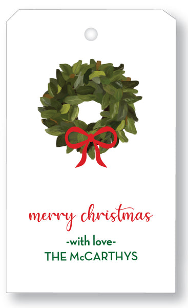 Gift Tag Holiday Eucalyptus Wreath - more colors available