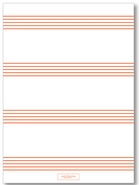 Holiday Classic Photo Card Triple Stripe Border Orange