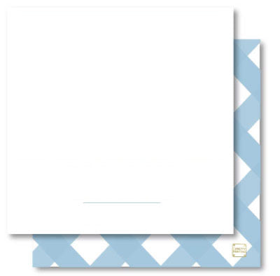 Luxe Holiday Photo Card Gingham Blue