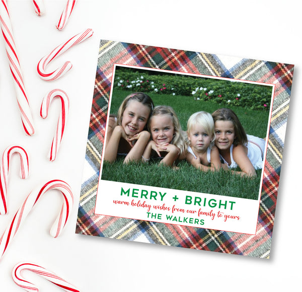 Holiday Photo Card Christmas Flannel