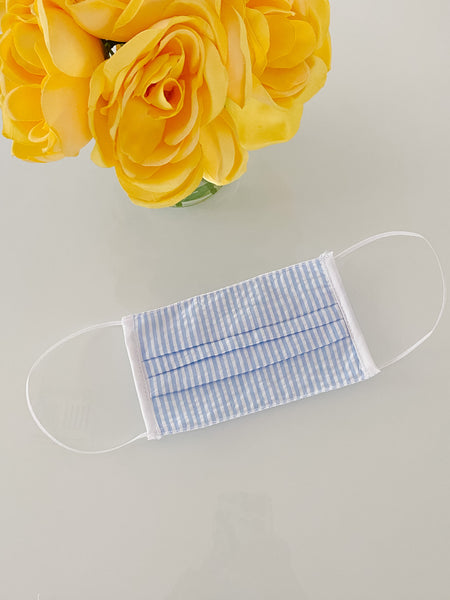 FACE MASK with filter - Seersucker Blue
