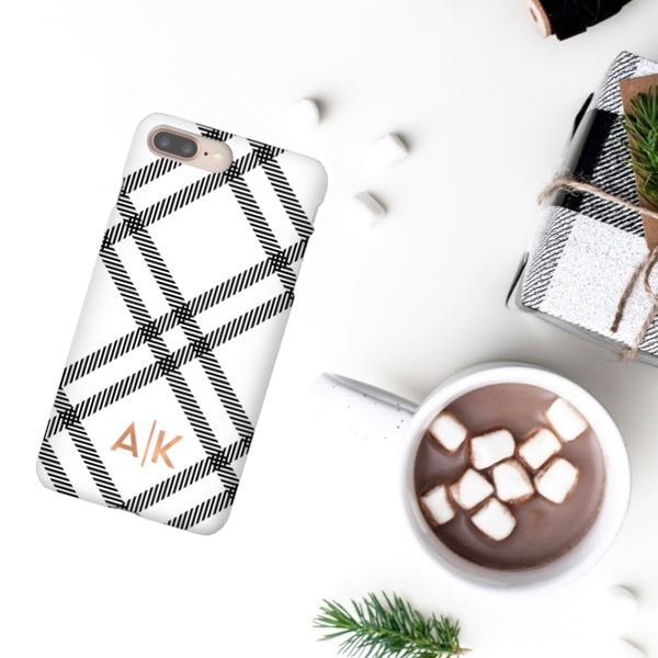 Phone Case - Modern Plaid White