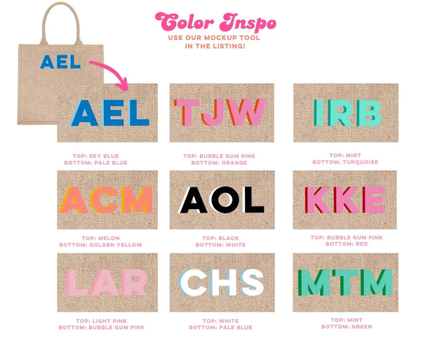 Jute Top Handle Carry All Tote with Shadow Monogram