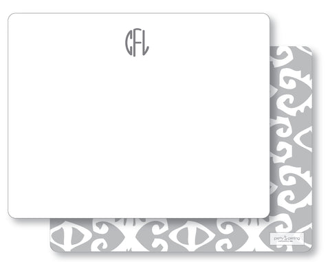 Notecard Double Sided - Ikat Bengal Grey