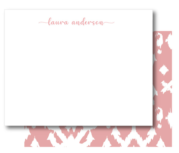 Notecard Double Sided - Island Ikat Blush