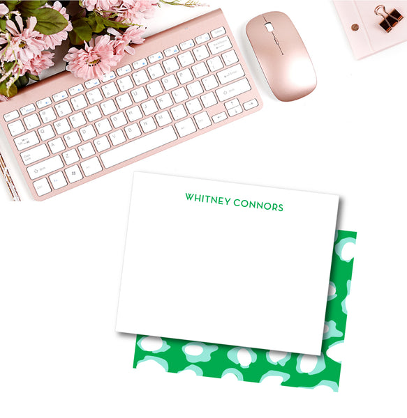 Notecard Double Sided - Chic Leo Green