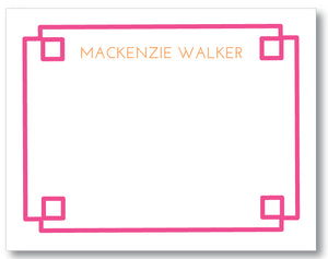 Notecard Fretwork Border Hot Pink (click to preview more color options)