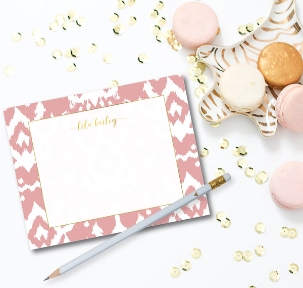 Notecard Island Ikat Blush