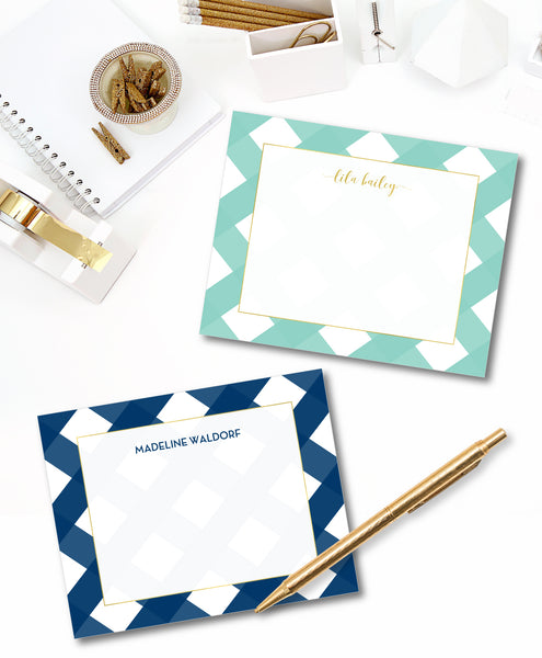 Notecard Gingham Mint