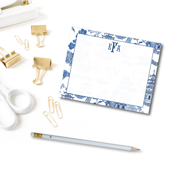 Notecard Toile Blue