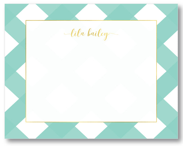 Notecard Gingham Mint