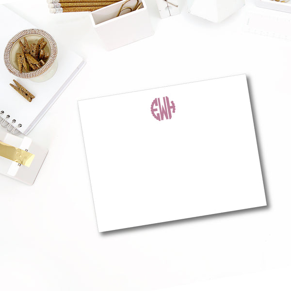 Classic Monogram Notecard - Scallop (click for more colors options)