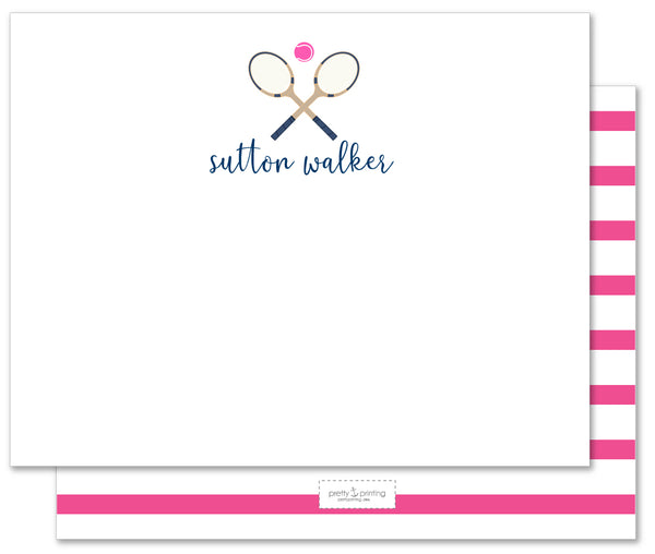 Notecard Tennis Classic Navy + PInk
