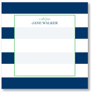 Square Notepad - Awning Stripes Navy