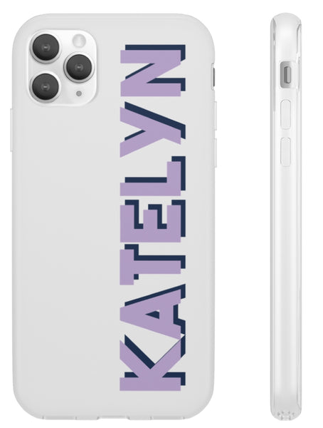 Flexible Phone Case Rubber Protective, Shadow Print Name