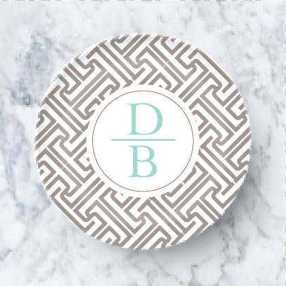 Plate  - Fretwork Taupe