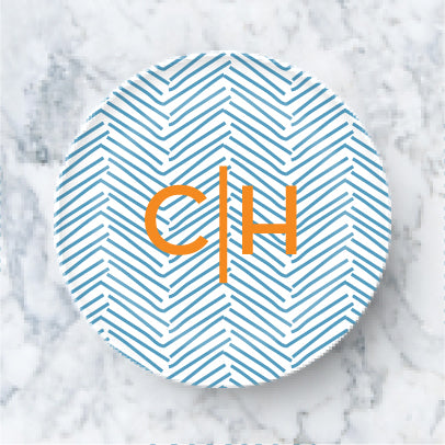 Plate  - Casual Herringbone Blue