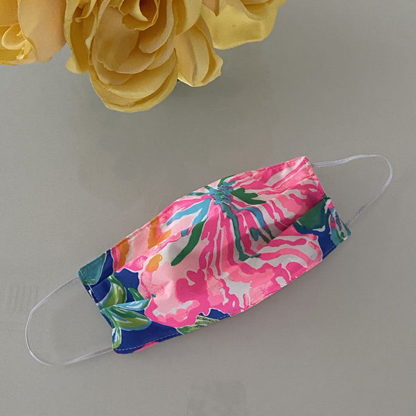 FACE MASK with filter - Palm Beach Print Pink