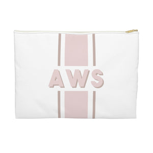 Canvas Zip Pouch Racing Stripes Shadow Text Initials (2 sizes)