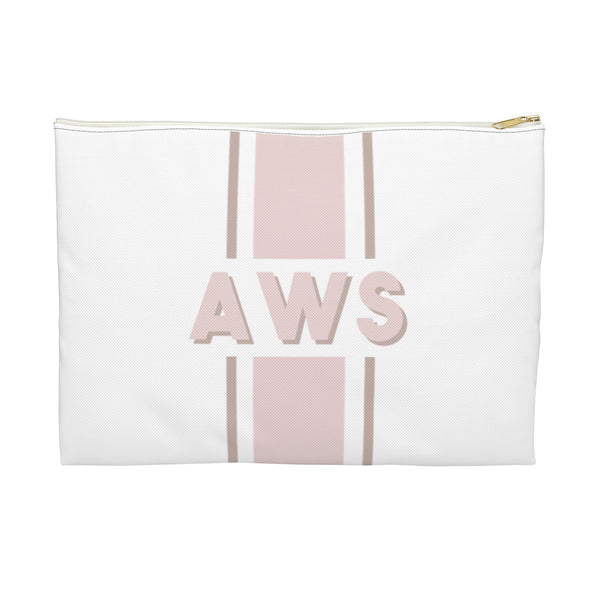 Canvas Zip Pouch Racing Stripes Shadow Text Initials (2 sizes)