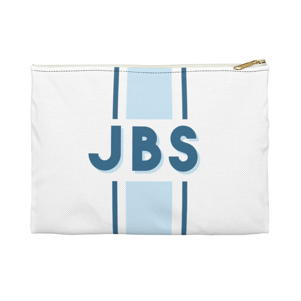 Canvas Zip Pouch Racing Stripes Shadow Text Initials (2 sizes)