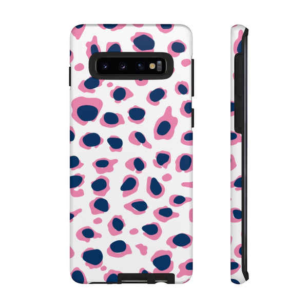 TOUGH Version Pretty Printing X Beautycounter Limited Edition Case Preppy Leopard Spots in Pink and Navy