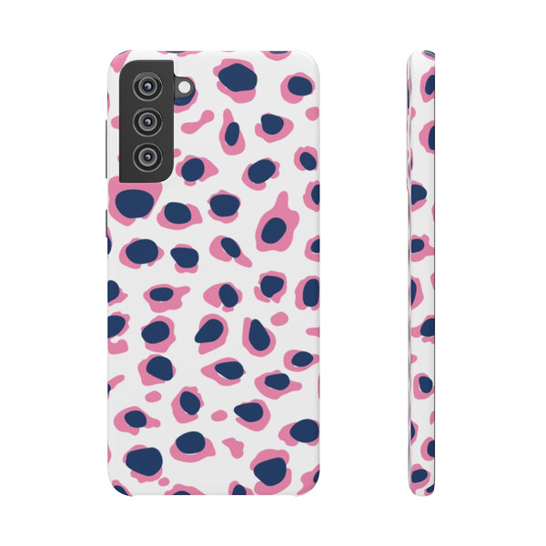 SLEEK Version Pretty Printing X Beautycounter Phone Case Preppy Leopard Navy + Pink Spots