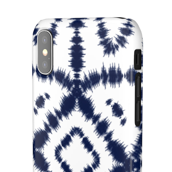 Shibori Navy + White Phone Case