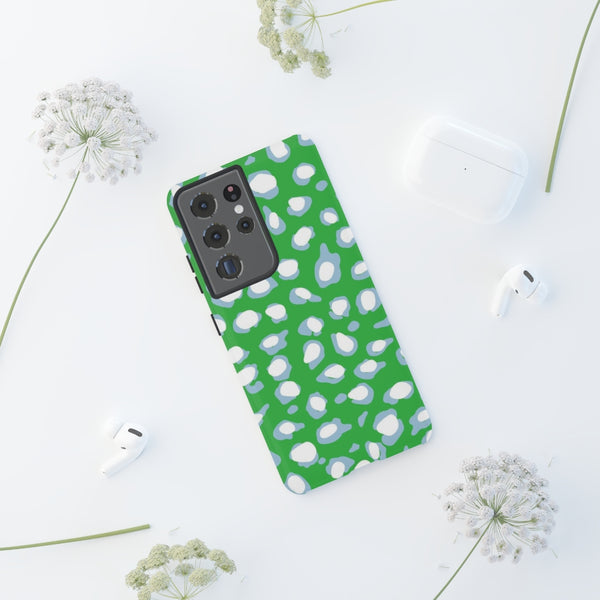 TOUGH Cases Pretty Printing X Beautycounter Limited Edition Case Preppy Leopard Spots Green