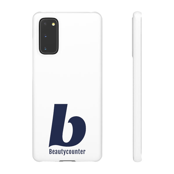 SLEEK Version Pretty Printing X Beautycounter Phone Case White with Navy Logo