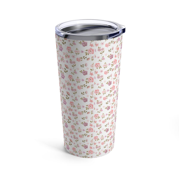 Preppy Disty Floral Tumbler in White Tumbler Drink stays cool 20oz Loveshackfancy Inspired