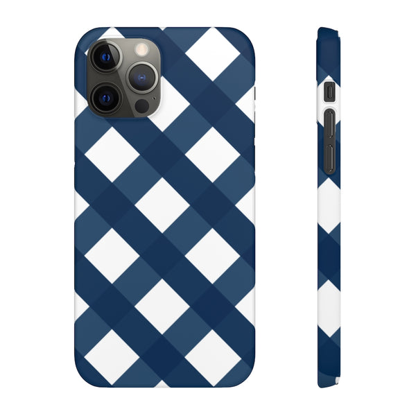 Gingham Navy + White Phone Case