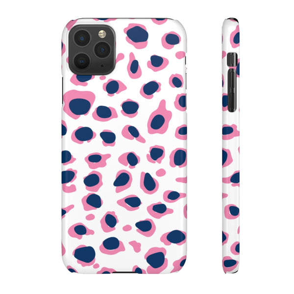 SLEEK Version Pretty Printing X Beautycounter Phone Case Preppy Leopard Navy + Pink Spots